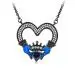 Gothic Claddagh Pendant Necklace Rainbow Heart