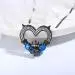 Gothic Claddagh Pendant Necklace Rainbow Heart