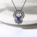 Unique Eagle Pendant Necklace Sapphire Blue Pear