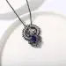 Unique Eagle Pendant Necklace Sapphire Blue Pear