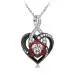 Nature Heart Rose Pendant Necklace White Heart