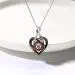 Nature Heart Rose Pendant Necklace White Heart