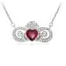 Unique Claddagh pendentif Collier Rouge Grenat Cœur