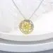 Nature Daisy Pendant Necklace Yellow Round