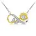 Nature Infinity Sunflower Pendant Necklace White Round