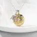 Vintage Nature Sunflower Pendant Necklace Round