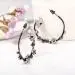 Gothic Flower Skull Hoop Earrings